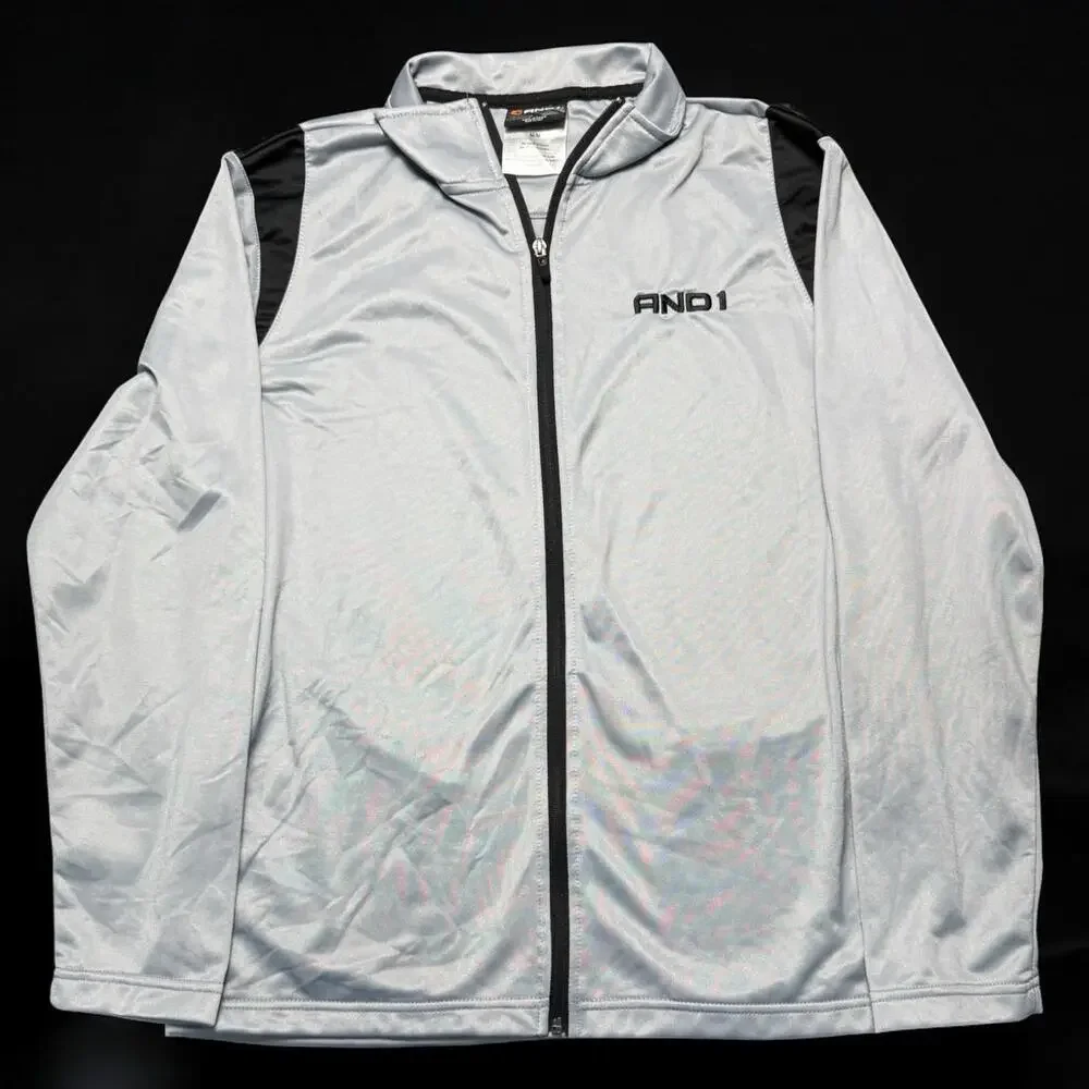 AND1 Full Zip Track Jacket Gray Black Men’s XL Basketball Warm Up Athletic - Picture 1 of 4